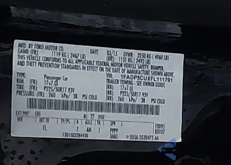 2015 Ford C-Max Energi Sel from USA, damaged, VIN 1FADP5CUXFL111791